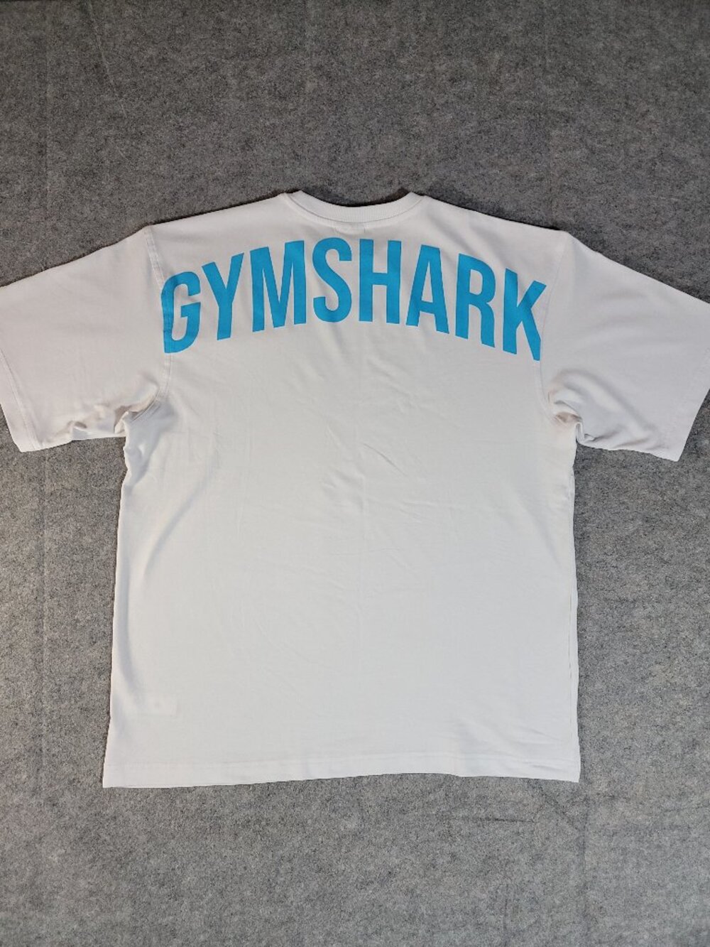 Gymshark Power T-Shirt White Blue Spellout Oversized Fit Men's Small New in Bag